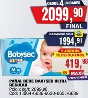 Babysec - PAÑAL BEBE ULTRA REGULAR