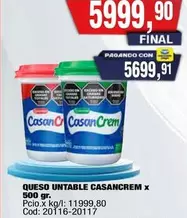 Casancrem - QUESO UNTABLE CASANCREM x 500 GR