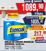 Marolio - ROLLO DE COCINA MAROLIO/ ESENCIAL 3x40 un.
