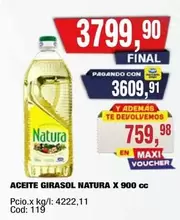 Natura - ACEITE GIRASOL X 900 cc