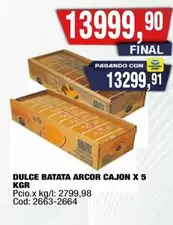 Arcor - DULCE BATATA ARCOR CAJON X 5 KGR