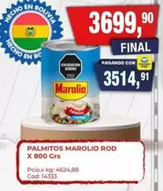 Marolio - PALMITOS MAROLIO ROD X 800 GRS
