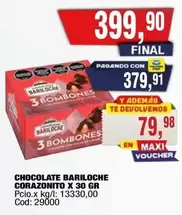 Bariloche - CHOCOLATE CORAZONITO X 30 GR