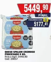 Spalen - QUESO SPALEM CREMOSO PROCESADO X KG.