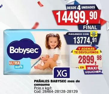 Babysec - PAÑALES BABYSEC mes de consumo