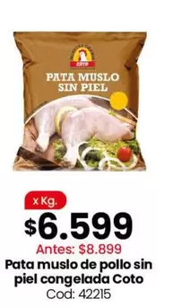 Coto - Pata muslo de pollo sin piel congelada Cod: 42215