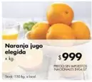 X$ - Naranja jugo elegida