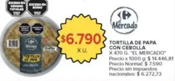 X$ - TORTILLA DE PAPA CON CEBOLLA