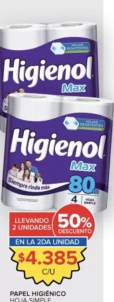 Higienol - Papel Higienico Hoja Simple