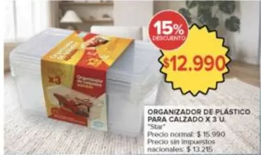 Star - ORGANIZADOR DE PLÁSTICO PARA CALZADO