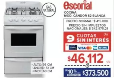 Escorial - COCINA MOD. CANDOR S2 BLANCA
