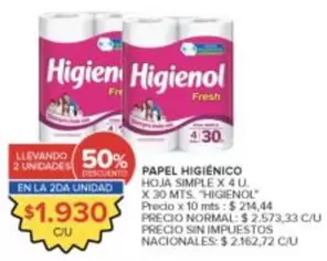 Higienol - PAPEL HIGIÉNICO HOJA SIMPLE