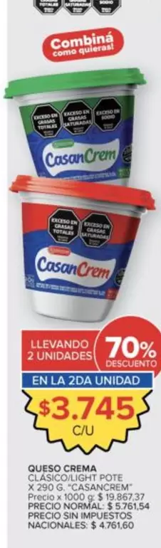 Casancrem - Queso Crema Clásico/Light