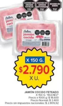X$ - JAMON COCIDO FETEADO