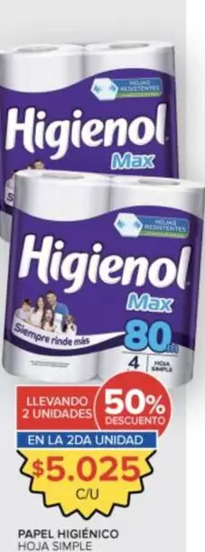 Higienol - PAPEL HIGI
ENICO HOJA SIMPLE
