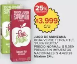 X$ - JUGO DE MANZANA ROJA/VERDE TETRA