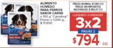 Carrefour - ALIMENTO HUMEDO PARA PERROS SABOR CARNE