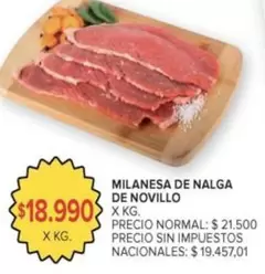 X$ - MILANESA DE NALGA DE NOVILLO
