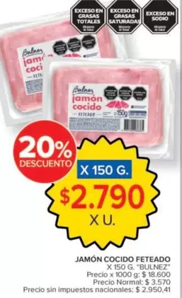 X$ - JAMÓN COCIDO FETEADO