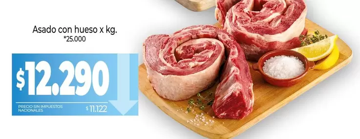 X$ - Asado con hueso x kg.