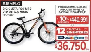 BICICLETA R29 MTB 21V DE ALUMINIO