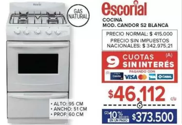 Escorial - COCINA MOD. CANDOR S2 BLANCA