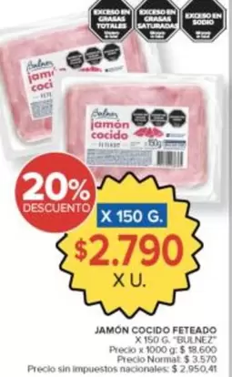 X$ - JAMÓN COCIDO FETEADO