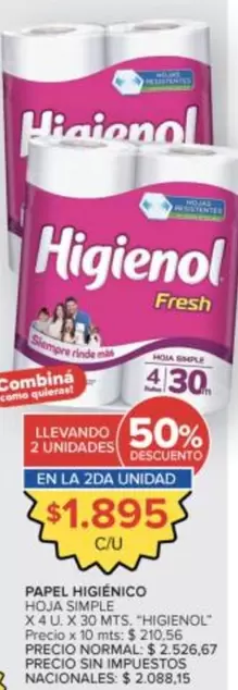 Higienol - PAPEL HIGIENICO HOJA SIMPLE