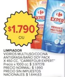 Carrefour - LIMPIADOR VIDRIOS MULTIUSO/COCINA ANTIGRASA/BAÑO DOY PACK X 450 CC
