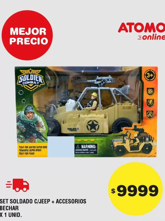 Atomo - SET SOLDADO C/JEEP + ACCESORIOS