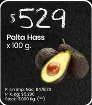X$ - Palta Hass