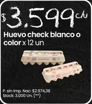 X$ - Huevo check blanco o color