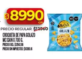 Mc Cain - CROQUETA DE PAPA GOLAZO