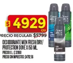 Dove - DESODORANTE MEN FRESH/DRY/PROTECTION