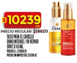 Dove - ÓLEO PARA EL CABELLO BOND INTENSE / UV REPAIR