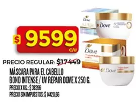 Dove - MÁSCARA PARA EL CABELLO BOND INTENSE / UV REPAIR