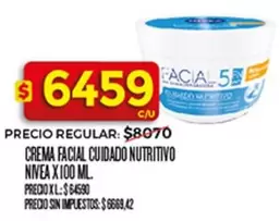 Nivea - CREMA FACIAL CUIDADO NUTRITIVO