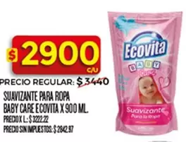 Ecovita - SUAVIZANTE PARA ROPA BABY CARE