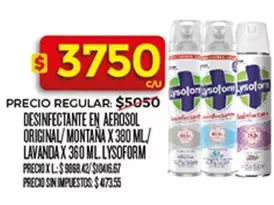Lysoform - DESINFECTANTE EN AEROSOL ORIGINAL / MONTANA