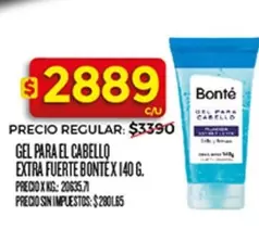 Bonte - GEL PARA EL CABELLO EXTRA FUERTE BONTEXT 140 G.