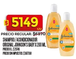 Johnson's - SHAMPOO/ACONDICIONADOR ORIGINAL X 200 ML