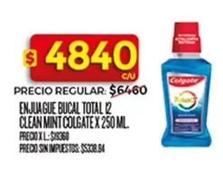 Colgate - ENJUAGUE BUCAL TOTAL 12 CLEAN MINT