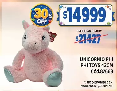 Off - UNICORNIO PHI PHI TOYS 43CM Cód.87668