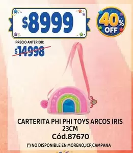 Off - CARTERITA PHI PHI TOYS ARCOS IRIS 23CM Cód.87670
