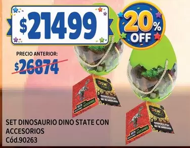Off - SET DINOSAURIO DINO STATE CON ACCESORIOS Cód.90263