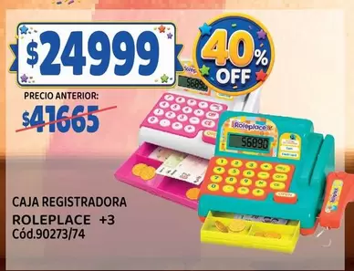 Off - CAJA REGISTRADORA ROLEPLACE +3 Cód.90273/74