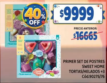 Off - PRIMER SET DE POSTRES SWEET HOME TORTAS/HELADOS +3 Cód.90275/76