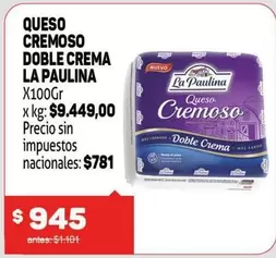 La paulina - QUESO CREMOSO DOBLE CREMA