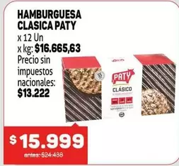 Paty - HAMBURGUESA CLASICA