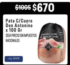 Don Antonino - Pata C/Cuero